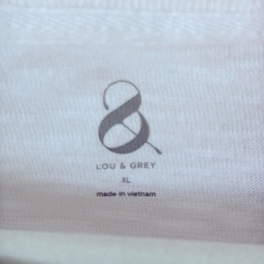 Lou & Grey Ann Taylor LOFT Soft Slub Wedge Tee White Cotton Elasticized Hem XL - Picture 5 of 10